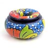 Aschenbecher, handbemalt, Talavera - blau / azul