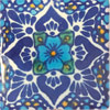 Handbemalte Fliese 5x5 - Azucena turqueza