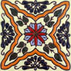 Relief-Fliese 10x10 -  Flor rombo mango