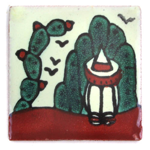 9-13-11 - Handbemalte Fliese 5x5 - Siesta