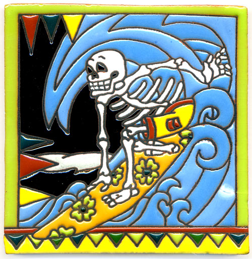 9-25-004 - Relief-Fliese 15x15 - Wellenreiter