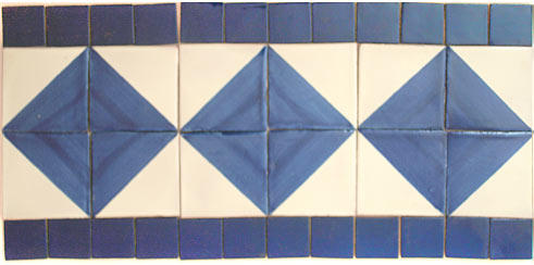 Handbemalte Fliese 10x10 - Arlequin