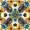 Handbemalte Fliese 10x10 - Arely blanco