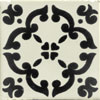 Handbemalte Fliese 10x10 - Barocco negro