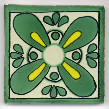 5-2-33-145 - Handbemalte Fliese 10x10 - Avion verde
