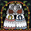 Relief-Fliese 10x10 - Skelett-Bräute, queer