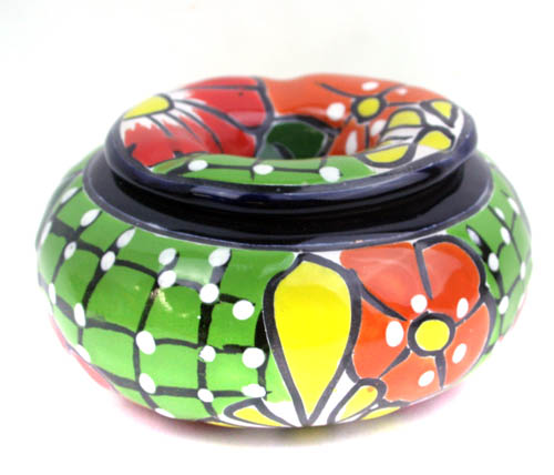 71-06-07L - Aschenbecher, handbemalt, Talavera - hellgrün