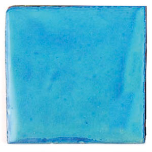 9-11-07 - Handbemalte Fliese 10x10 - turqueza gewaschen