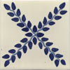 Handbemalte Fliese 10x10 - Arbor azul
