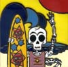 Relief-Fliese 15x15 - Surfer Skelett