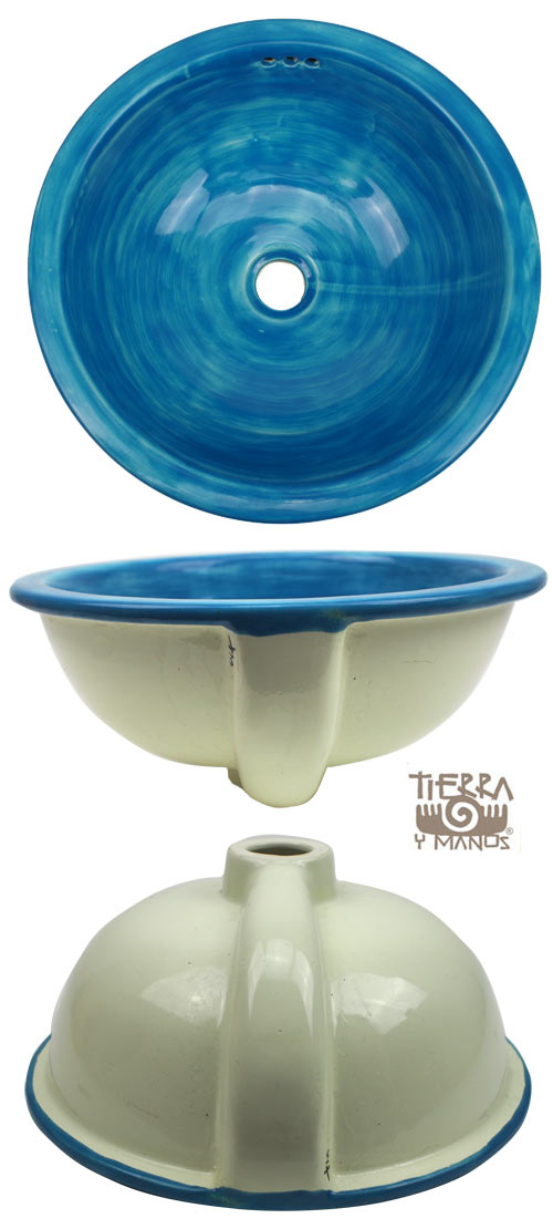 3-05-707 - Waschbecken 36cm, rund, turqueza gewaschen