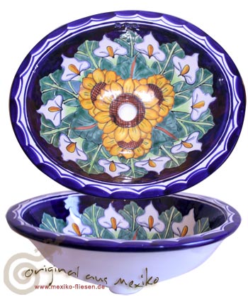 3-04-510 - XL-Waschbecken, 53x45cm, Lilia y Girasoles