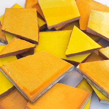 B-900-MA - Bruchfliesen Gelb- Mangofarbtöne 900 Gramm