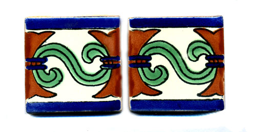 Handbemalte Fliese 5x5, Corinto, Bordüre