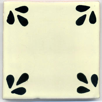 5-2-33-149 - Handbemalte Fliese 10x10 - Bellis negro