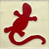 Relief-Serie 10x10 - Gecko rojo fdo. blanco