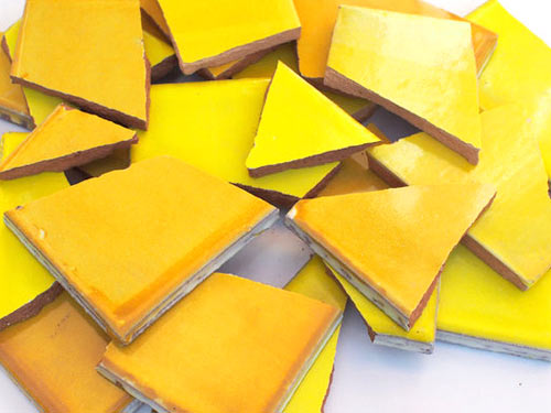 B-4K-MA -  Bruchfliesen Gelb- Mangofarbtöne 4 KG