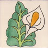 Handbemalte Fliese 10x10  - Aro solo blanco