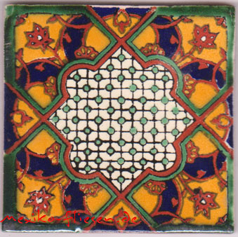 9-12-126 - Handbemalte Fliese 10x10 - Aquintana
