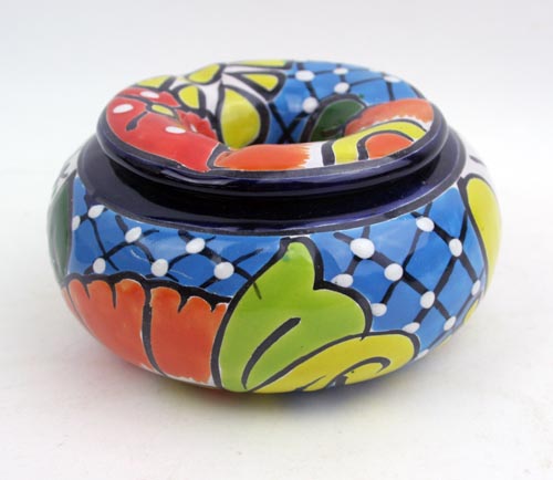 71-06-07Z - Aschenbecher, handbemalt, Talavera - blau / azul