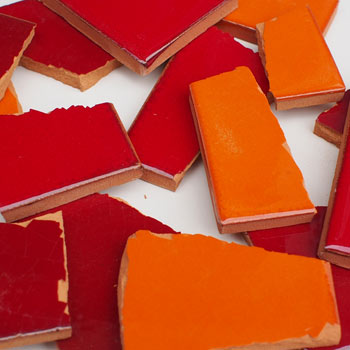 B-900-RO - Bruchfliesen Rot-Orangetöne 900 Gramm
