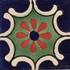 Handbemalte Fliese 10x10 - Arabesque verde azul