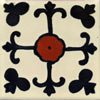 Handbemalte Fliese 10x10 - Valencia negro
