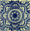 Handbemalte Fliese 15x15 - Rosario azul azul
