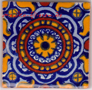9-13-09 - Handbemalte Fliese 5x5 - Estrella del Alba