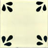Handbemalte Fliese 10x10 - Bellis negro