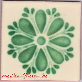 5-2-33-95 - Handbemalte Fliese 10x10 - Amapola verde