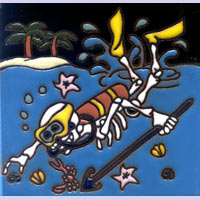 Relief-Fliese 10x10 - Taucher