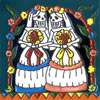 Relief-Fliese 15x15 - Skelett Bräute, queer