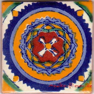 9-13-59 - Handbemalte Fliese 5x5 - Roseton