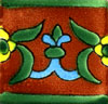Handbemalte Fliese 5x5, Lilia Marron, Bordüre