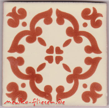 5-2-33-105 - Handbemalte Fliese 10x10 - Barocco marron