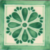 Handbemalte Fliese 10x10 - Amapola Pluma verde