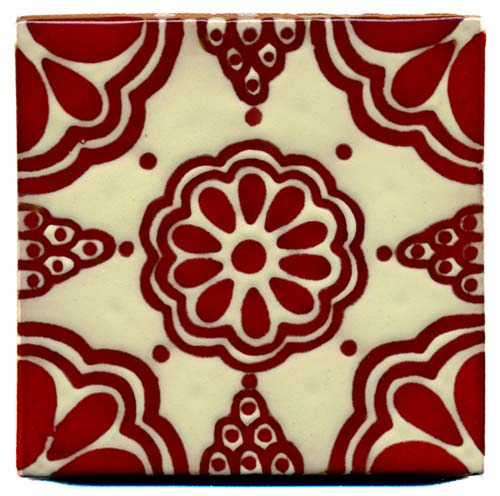 5-2-40-03 - Outdoor Relief-Fliese - 10x10 - Lace rojo