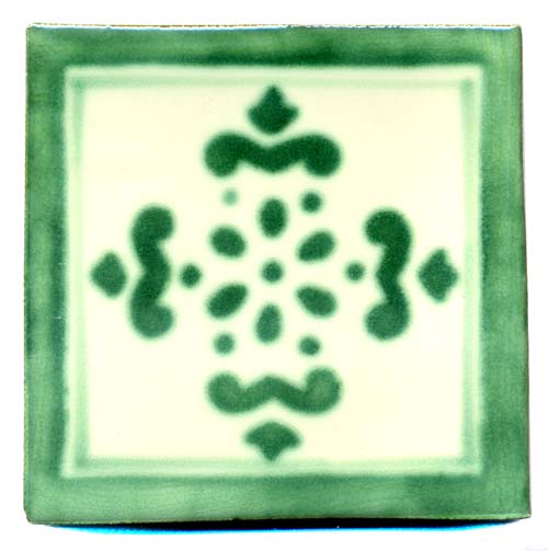 5-2-33-85 - Handbemalte Fliese 10x10 - Anita verde
