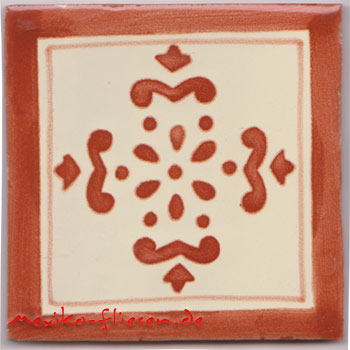 5-2-33-107 - Handbemalte Fliese 10x10 - Anita marron