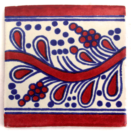 9-12-193 - Handbemalte Fliese 10x10 - Bordüre Bellis