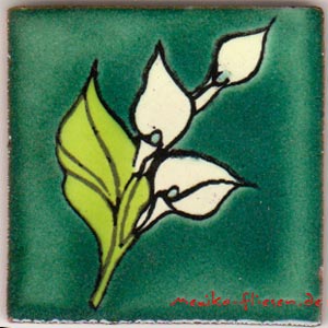 9-13-61 - Handbemalte Fliese 5x5 - Aro verde