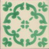 Handbemalte Fliese 10x10 - Barocco verde