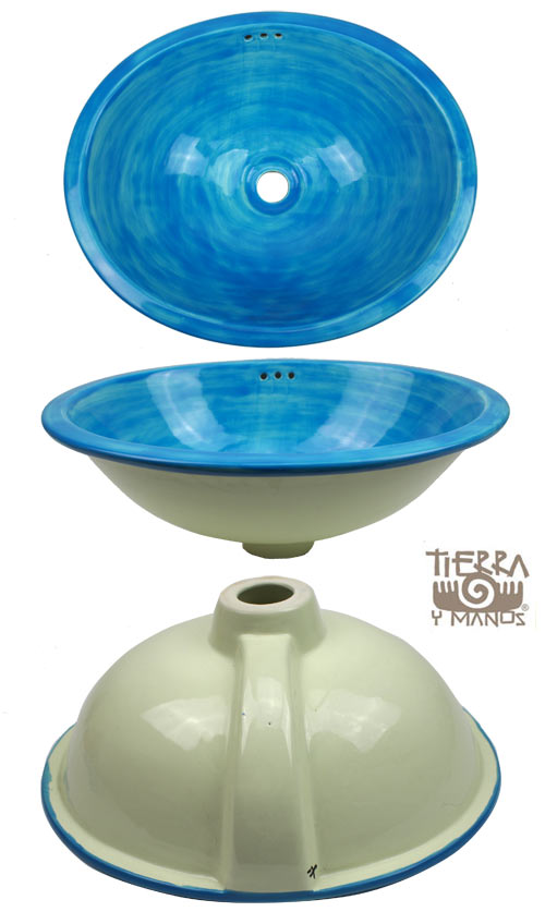 3-02-707-B1 - Waschbecken 44x36, oval, turqueza gewaschen