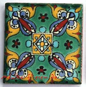 9-13-107 - Handbemalte Fliese 5x5 - Arely verde