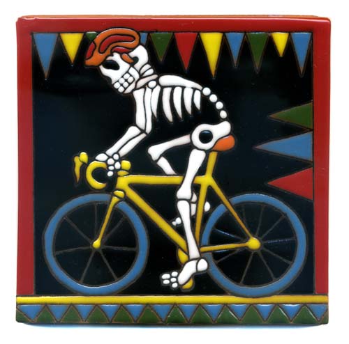 5-2-3701 - Relief-Fliese 10x10 - Rennradfahrer