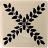 Handbemalte Fliese 10x10 - Arbor negro