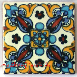 9-13-96 - Handbemalte Fliese 5x5 - Arely blanco