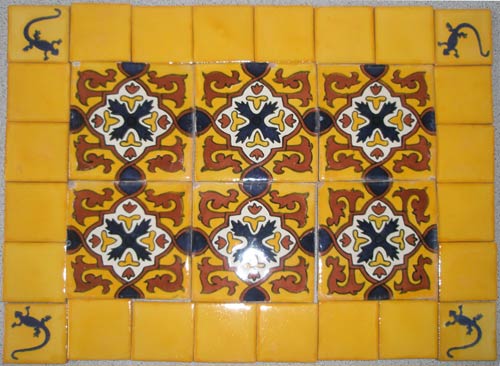 Handbemalte Fliese 5x5 - Lagartija