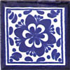 Handbemalte Fliese 5x5 - Jardin azul